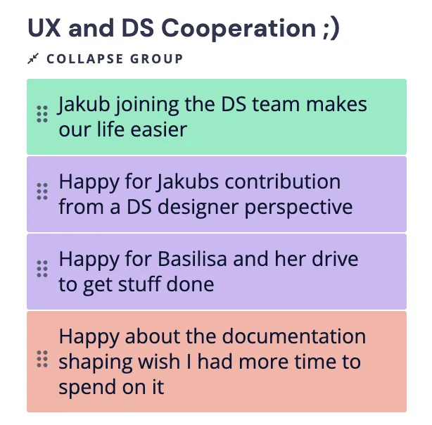 Retro notes on UX and DS cooperation